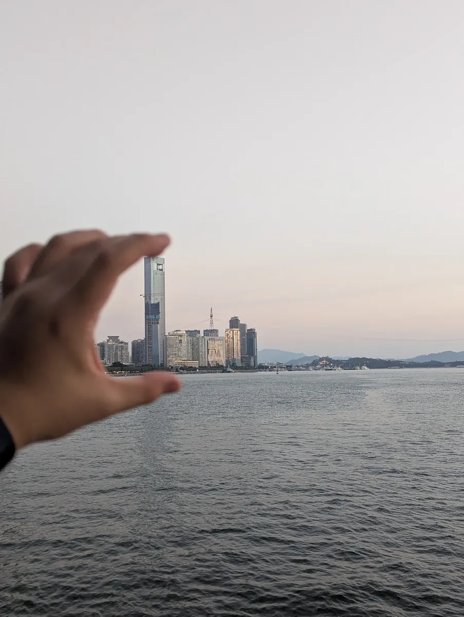 Dusk water and skyline