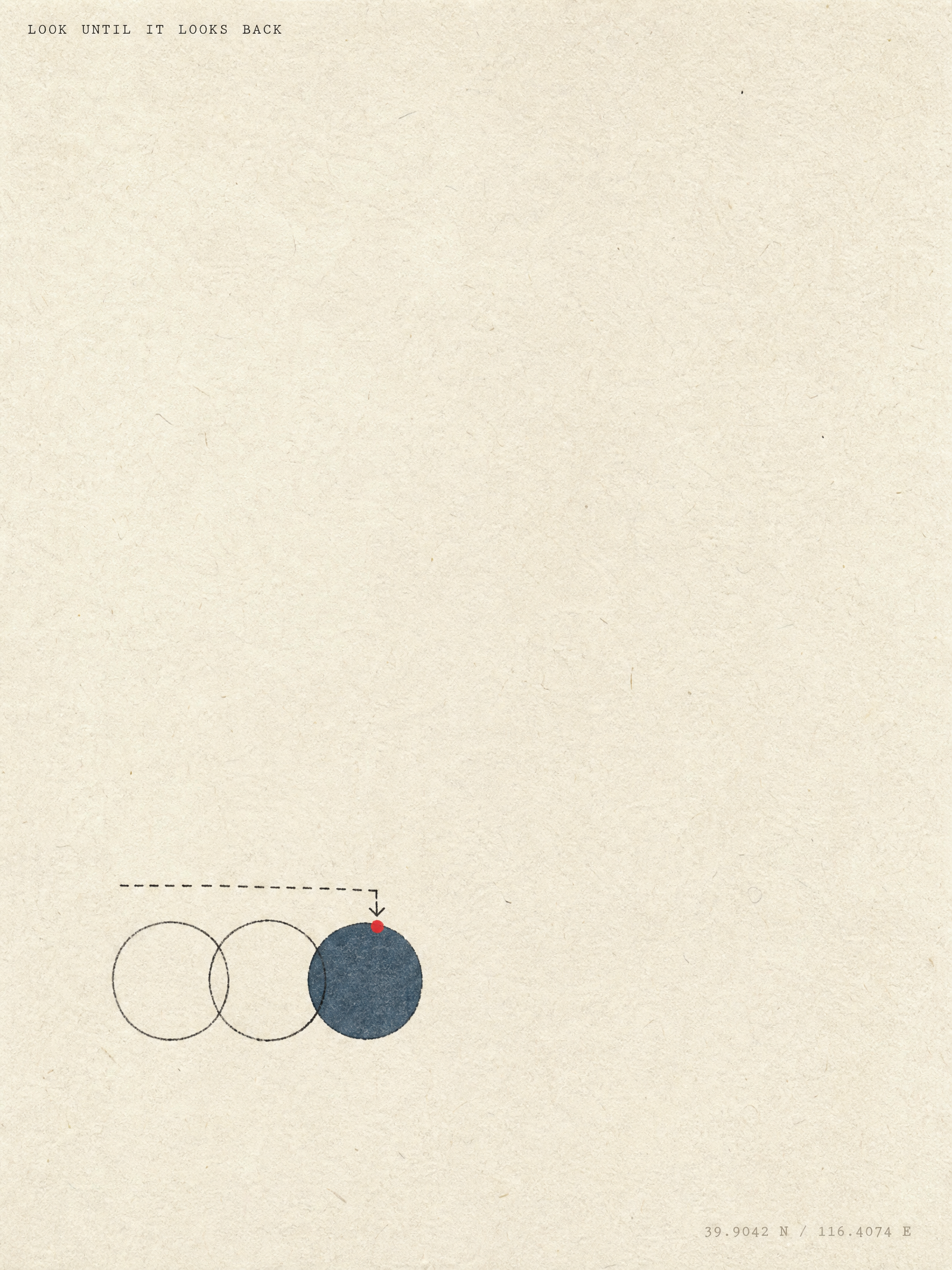Three nested rings with a solid blue third ring — look until it looks back